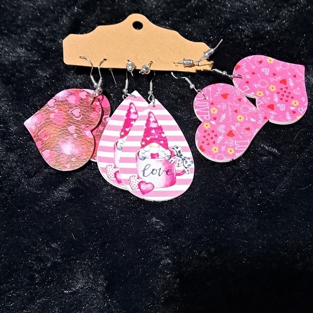 3 pairs of earrings new gift valentine Day